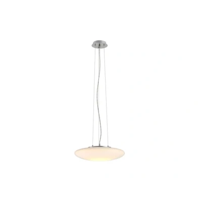 Abbildung von Lindby Pendelleuchte Gunda, dimmbar, LED Leuchtmittel fest verbaut, warmweiß, Modern, Glas, Metall, opalweiß, nickel satiniert, chrom, 1 flammig