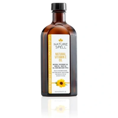 Abbildung von Nature Spell Vitamin E Öl für Haar &amp; Haut 150ml, Behandlungsöl trockenes strapaziertes zur Erhöhung von Klarheit Weichheit, Hergestellt im Vereinigten Königreich
