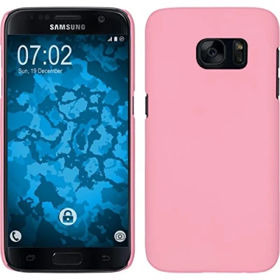 Abbildung von PhoneNatic case kompatibel mit Samsung Galaxy S7 Hülle rosa gummiert Hard + 2 Schutzfolien