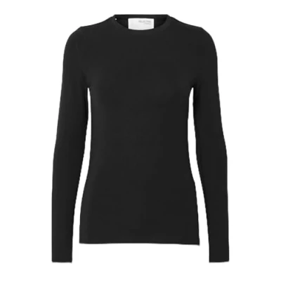 Abbildung von Selected Femme Longsleeve TOP Langarmshirt, Damen, Größe: XS, Black