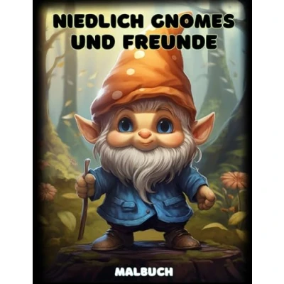 Abbildung von niedlich Gnomes und Freunde: Ein Malbuch für Erwachsene, Jugendliche Kinder, mit liebenswert Fantasie Kreaturen, im japanischen Kawaii Stil, Schrecklich
