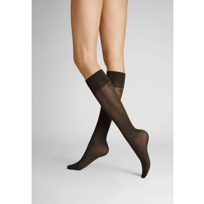 Abbildung von Hudson Damen Kniestrümpfe Micro 50 druckfreier Bund DEN Dunkelbraun 0771 39 42