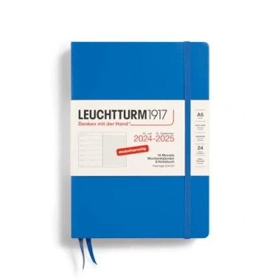 Abbildung von LEUCHTTURM1917 370618 Wochenkalender &amp; Notizbuch Medium (A5) 2025, 18 Monate 07.2024 12.2025, Hardcover, Sky, Deutsch