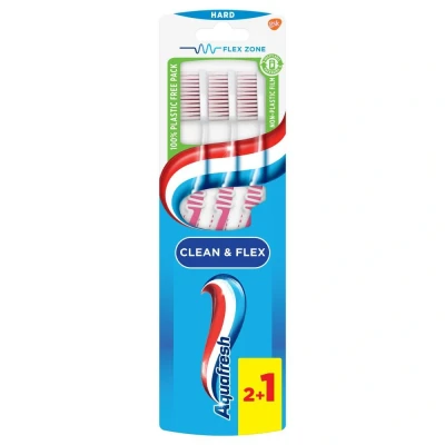 Abbildung von Aquafresh Zahnbürste Clean &amp; Flex Hard 3 Stück