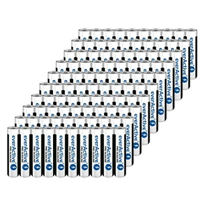 Abbildung von Batterien Micro AAA LR03 Alkaline Vorratspack 100 Stück everactive Markenqualität