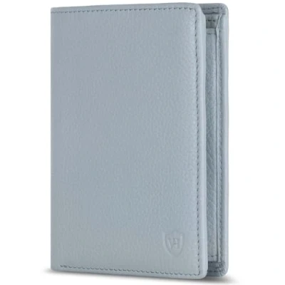 Abbildung von VON HEESEN Leder Geldbörse RFID Schutz I Echtleder Geldbeutel für Damen &amp; Herren Portemonnaie Brieftasche Wallet Portmonee (Hellblau)