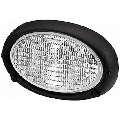 Abbildung von HELLA Halogen Arbeitsscheinwerfer Oval 100 12V Einbau/Schraubanschluss Vierpunktbefestigung Nahfeldausleuchtung Stecker: AMP 1GA 996 161 681