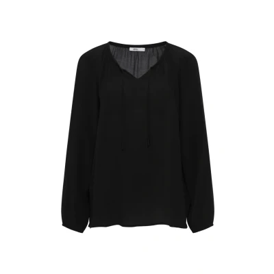 Abbildung von Cecil Crepe Bluse, Damen, Größe: Large, Schwarz
