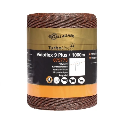 Abbildung von 1000 m Gallagher Vidoflex 9 TurboLine Plus Weidezaunlitze (terra)