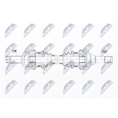 Abbildung von NTY NPW BM 075 Antriebswelle Hinterachse links 776 Automatikgetriebe BMW: 5 GT, 7