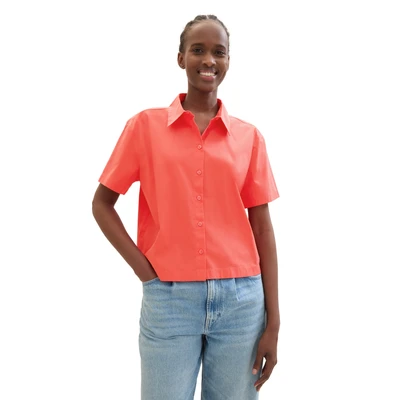 Abbildung von TOM Tailor Denim BOXY Hemdbluse, Damen, Größe: Large, Plain red