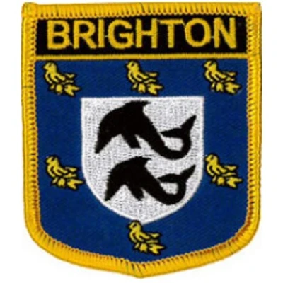 Abbildung von Brighton (Shield) Embroidered Patch 6cm X 7cm (2 1/2 2 3/4) by Klicnow
