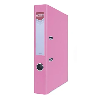 Abbildung von OFFICE PRODUCTS 21011121 13 Ordner A4/55 mm Rosa Kunststoffbezug PP/Papier Schlitzordner, Büroordner, Aktenordner Metall Kantenschutz Metallgefasstes Griffloch Hebelmechanik Einsteckrückenschild