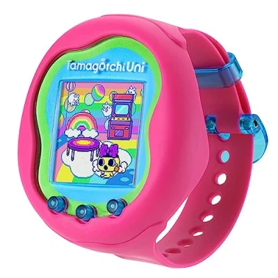Abbildung von Bandai Tamagotchi Uni Verbindungsfähiges mit Armbanduhr Interaktives Tier auf Deutsch Rosa Modell Spielzeug für Kinder ab 6 Jahren 43351