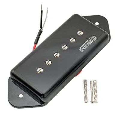 Abbildung von Wilkinson WO90 Keramik P90 Dogear Hals Tonabnehmer Pickup für Les Paul SG E Gitarre, Schwarz
