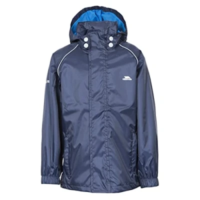 Abbildung von Trespass Neely II, Navy, 3/4, Wasserdichte Jacke mit abnehmbarer Kapuze für Kinder / Unisex Mädchen und Jungen, 3 4 Jahre, Blau