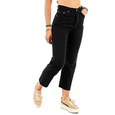 Abbildung von Levi&#039;s Straight Ankle Jeans Leg, Damen, Größe: 33x29, Black heart