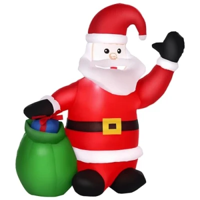 Abbildung von LED Figur Motiv Weihnachten Weihnachtsmann Schneemann aufblasbar Weihnachtsdeko beleuchtet Garten, L 70 x B 45 H 120 cm, IP 44, warm weiß