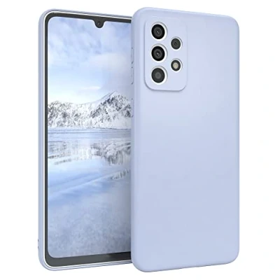 Abbildung von EAZY CASE Handyhülle Silikon mit Kameraschutz kompatibel Samsung Galaxy A33 (5G) in Himmelblau, Blau, Ultra dünn, Slimcover, Silikonhülle, Hülle, Softcase, Backcover