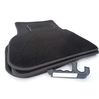Abbildung von Fußmatten passgenau für BMW X1 &amp; MX1 (U11) ab 2022&gt; Premium Velours Automatten Matten in Original Qualität Autoteppich 4 teilig Schwarz
