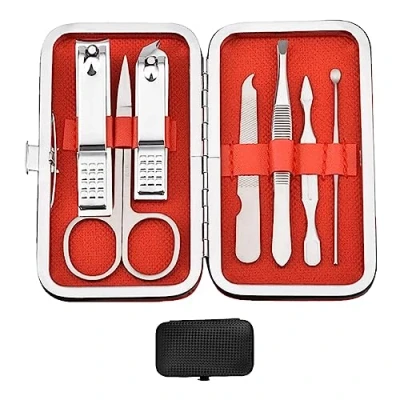 Abbildung von Nagelknipper Set Maniküre Männer Edelstahl Kit mit tragbarem Reisekoffer Personal Care Tools Grooming für Ehemann Freund Familie