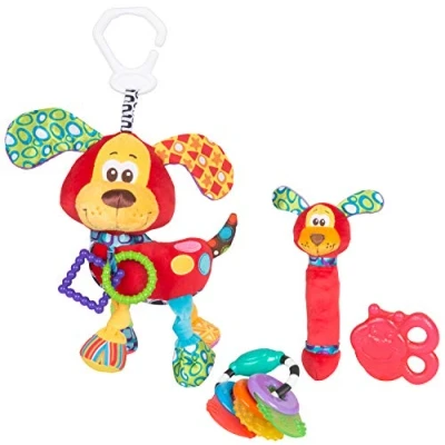 Abbildung von Playgro Spiel und Beißring Geschenkset Hündchen, 4 teilig, Ab 0 Monaten, Mehrfarbig, 40199