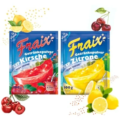 Abbildung von FRAIX Getränkpulver Kirsche + Zitrone (50er KOMBIPACK) (je 25 x 100g) fruchtig &amp; erfrischend mit Vitamin C