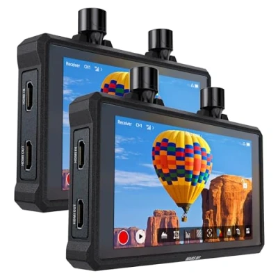 Abbildung von Hollyland Mars M1 Enhanced Kamera Field Monitor 4K HDMI &amp; SDI Video Funkstrecke Reichweite 150m Latenz 0.08s FHD 1920x1080 1000nit 5.5&quot; Touch 3D LUT APP Videoüberwachung DC Out Schnittstelle (2 Set)