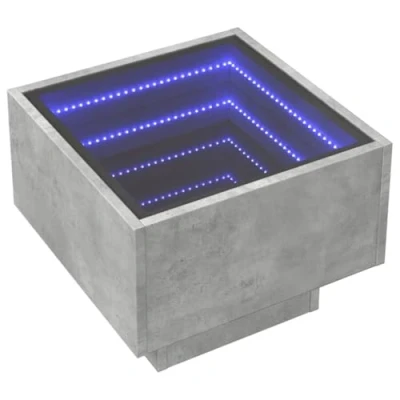 Abbildung von vidaXL Couchtisch Beistelltisch mit LED Betongrau 40x40x30 cm Holzwerkstoff (1 St)