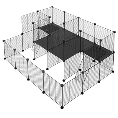 Abbildung von EUGAD Freigehege, für Kaninchen Meerschweinchen, 144,5x108x72cm Schwarz
