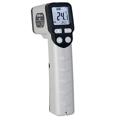 Abbildung von Voltmaster IRT 1 Infrarot Thermometer, Temperatur Messgerät, infrared thermometer gun (kontaktlos, LCD mit Hintergrundbeleuchtung, Data Hold Funktion, Schlag /bruchfester ABS Kunststoff), Grau/Schwarz