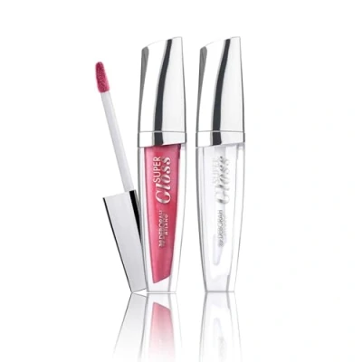 Abbildung von Deborah Milano Set Makeup Super Gloss Lipgloss, N.04 Pearly Cherry und N.01 Transparent, Volumengebender glänzender Lip mit Hyaluronsäure, verleiht weiche, glatte hydratisierte Lippen,