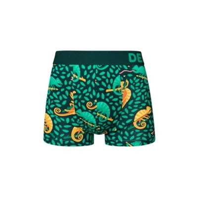 Abbildung von Dedoles Boxershorts Herren &amp; Jungen Unterwäsche Trunks Baumwolle lustige Designs Dinosaurier Hamster Spiele Maulwurf Geschenk, Farbe: Grün, Motiv: Chamäleon auf der Jagd (Gekürzte Boxershorts), Gr. L