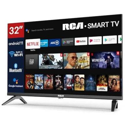Abbildung von RCA Smart TV 32 Zoll (80cm) Android LED HD Fernseher mit WLAN, Bluetooth, Triple Tuner (DVB T/T2, DVB C, S/S2), APP Store, USB, HDMI (SRA32HQ1, 2024)