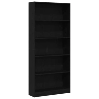 Abbildung von vidaXL Bücherregal Schwarz Eichen Optik 80x24x176 cm Holzwerkstoff, 1 tlg.