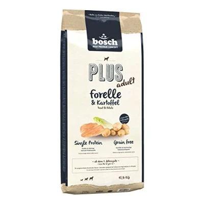 Abbildung von bosch HPC PLUS Adult Forelle &amp; Kartoffel Hundetrockenfutter für ausgewachsene Hunde aller Rassen Single Protein grain free 1 x 12.5 kg