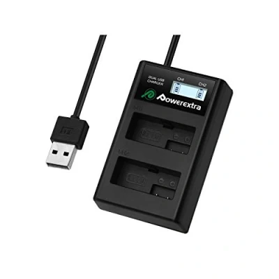 Abbildung von Powerextra LCD Dual Ladegerät für Akku LP E8 zu Canon EOS 550D 600D 650D 700D