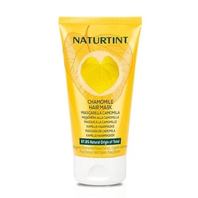 Abbildung von Naturtint Kamille Maske. Feuchtigkeitsspendend und glänzend. Intensive goldene Reflexe. 97,8% Natürliche Inhaltsstoffe. Zitrone. 150ml