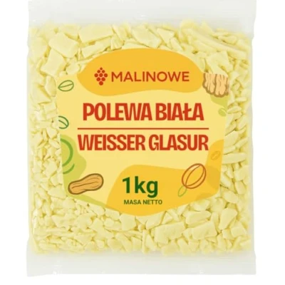 Abbildung von Malinowe WEISSE SCHOKOLADENGLASUR 1kg Zum Backen