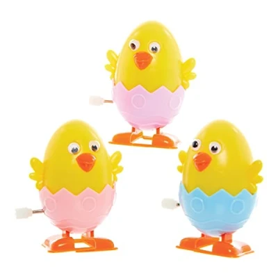 Abbildung von Baker Ross FX469 Osterküken Aufziehspielzeug 3er Pack, Oster Rennspielzeug für Kinder Partytütenfüller