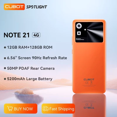 Abbildung von CUBOT Note 21 6,5 Zoll HD+ Smartphone, 6 GB und 128 GB, 50 MP Dual Kamera, 5200 mAh Akku, Android 13, OctaCore Prozessor, Schwarz