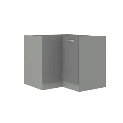 Abbildung von Küchen Preisbombe Eckunterschrank 90x90 cm Küche Bianca Grey Grau Hochglanz Küchenzeile Küchenblock