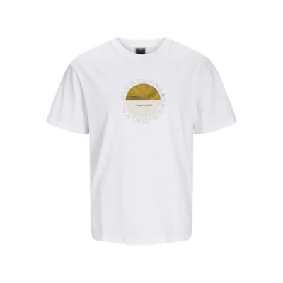 Abbildung von JACK&amp;JONES Herren JCOART Branding Tee SS Crew Neck T Shirt, White, S