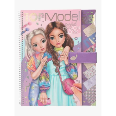 Abbildung von Depesche 13584 TOPModel Malbuch mit 33 vorgedruckten Seiten zum Gestalten von Outfits, Set inkl. Papier, Schablone, Sticker uvm.
