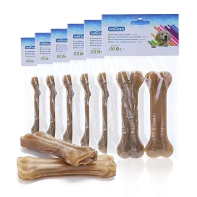 Abbildung von Nobleza Hunde Kauknochen 12.5CM x 12 Stück, 100% natürliche rinderhautknochen und hundeknochen für groß, Dog Bones proteinreiche