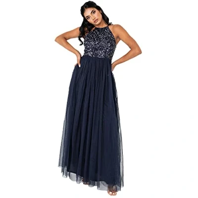 Abbildung von Maya Deluxe Damen Rl004 Mm Bridesmaid Dress, Navy, 42 EU