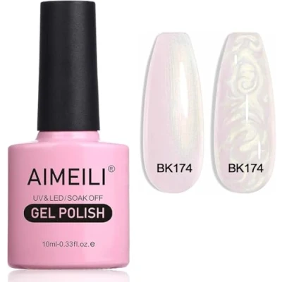 Abbildung von AIMEILI Gel Nagellack Pearl Effekt, Transparent Shimmer Glänzend Glitzer UV LED Soak Off Polish (174) 10ml