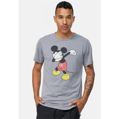 Abbildung von RE:COVERED X Disney Herren T Shirt mit Mickey Mouse Print Baumwoll Rundhals PCDIS1149 Grau