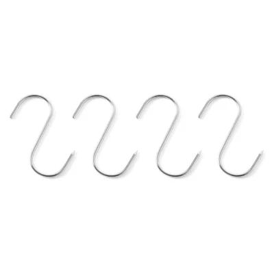 Abbildung von HENDI Fleischhaken, S Haken, Räucherhaken, Lebensmittelhaken, mit scharfer Spitze, zum Aufhängen, 110x5mm, 4 Stück