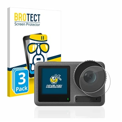 Abbildung von BROTECT Schutzglas für DJI Osmo Action 3 (Linse) (3 Stück) Schutzfolie Panzer Folie Glas [Extrem Kratzfest 9H, Anti Fingerprint, Ultra Transparent]